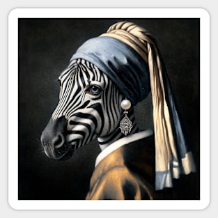 Wildlife Conservation - Pearl Earring Zebra Meme Sticker